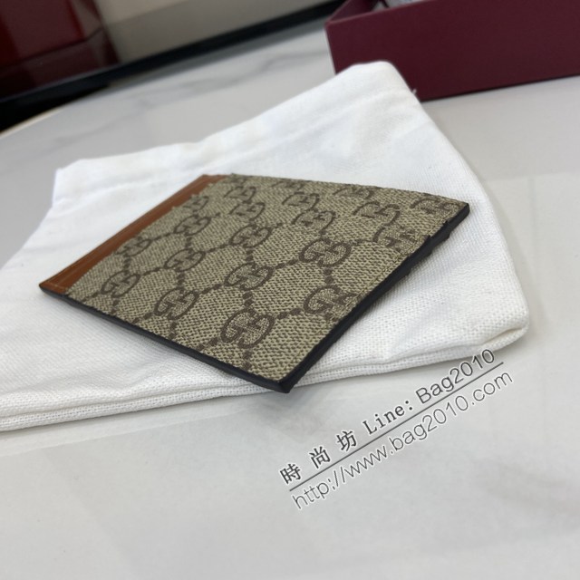 Gucci專櫃古馳最新款Emblem系列經典圖案卡包男士卡片夾 jh2704型號：821208